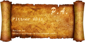 Pittner Aliz névjegykártya